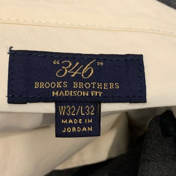 Brooks Brothers 346 Men’s 32x32 Gray Flat Front Madison Wool Dress Pants - Picture 6 of 6